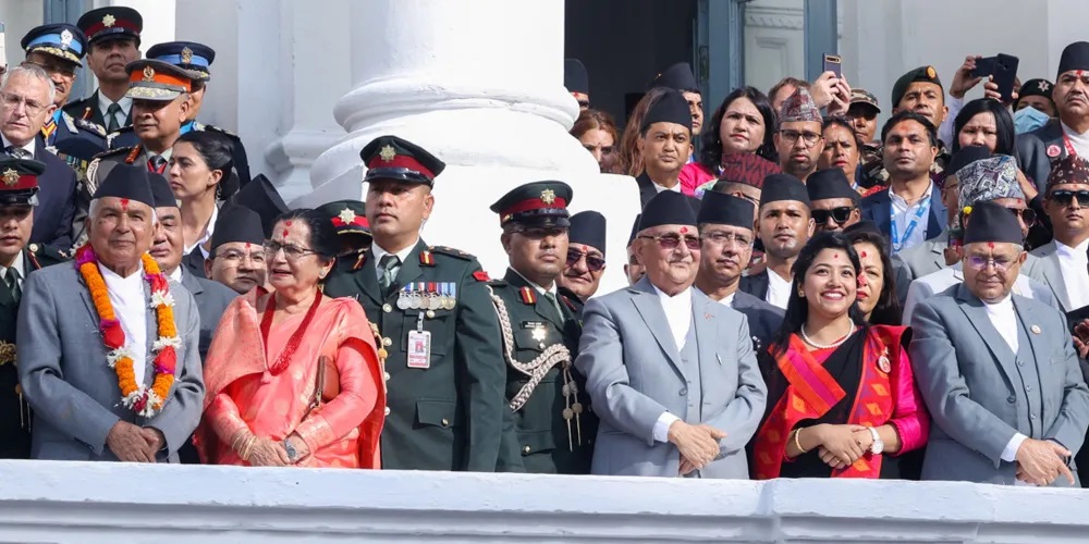 राष्ट्रपति पौडेलद्वारा इन्द्रजात्राको अवलोकन 